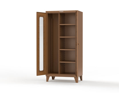Extreme Duty 12 GA Clear View Janitorial Cabinet with 4 Shelves - 36 In. W x 24 In. D x 78 In. H - 36-LD-BC-244-8008