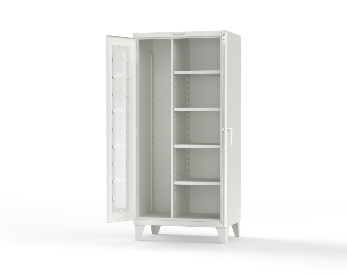 Extreme Duty 12 GA Clear View Janitorial Cabinet with 4 Shelves - 36 In. W x 24 In. D x 78 In. H - 36-LD-BC-244-9003