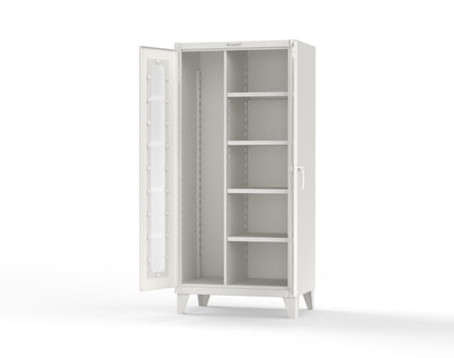 Extreme Duty 12 GA Clear View Janitorial Cabinet with 4 Shelves - 36 In. W x 24 In. D x 78 In. H - 36-LD-BC-244-9003
