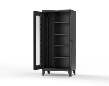 Extreme Duty 12 GA Clear View Janitorial Cabinet with 4 Shelves - 36 In. W x 24 In. D x 78 In. H - 36-LD-BC-244-9005