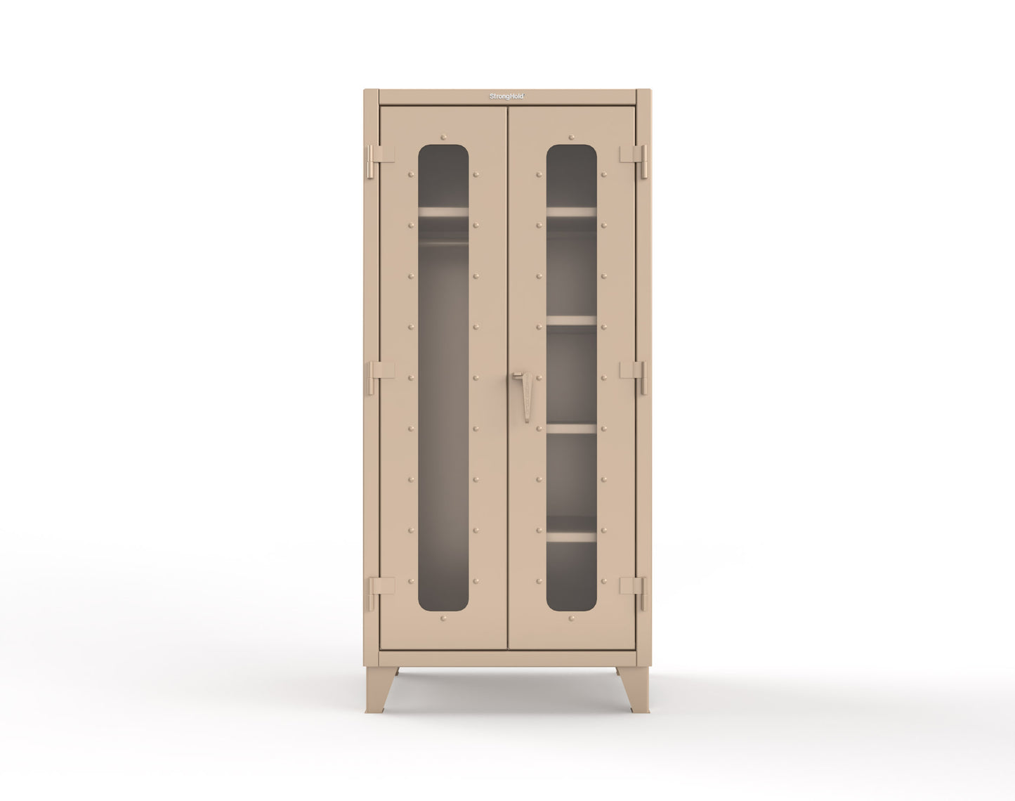 Extreme Duty 12 GA Clear View Uniform Cabinet with 5 Shelves - 36 In. W x 24 In. D x 78 In. H - 36-LD-W-245-1019