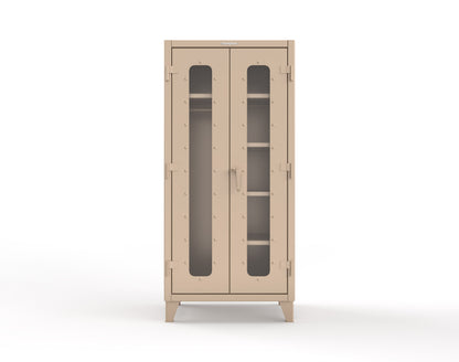 Extreme Duty 12 GA Clear View Uniform Cabinet with 5 Shelves - 36 In. W x 24 In. D x 78 In. H - 36-LD-W-245-1019