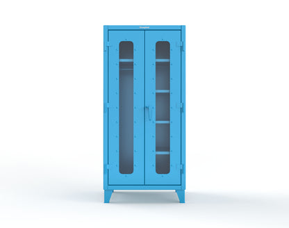Extreme Duty 12 GA Clear View Uniform Cabinet with 5 Shelves - 36 In. W x 24 In. D x 78 In. H - 36-LD-W-245-5012