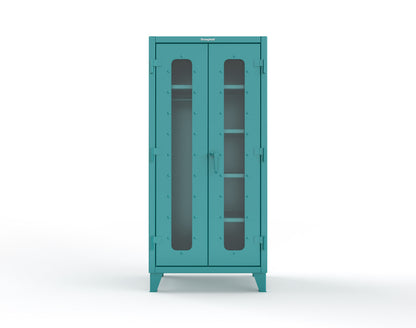 Extreme Duty 12 GA Clear View Uniform Cabinet with 5 Shelves - 36 In. W x 24 In. D x 78 In. H - 36-LD-W-245-5021