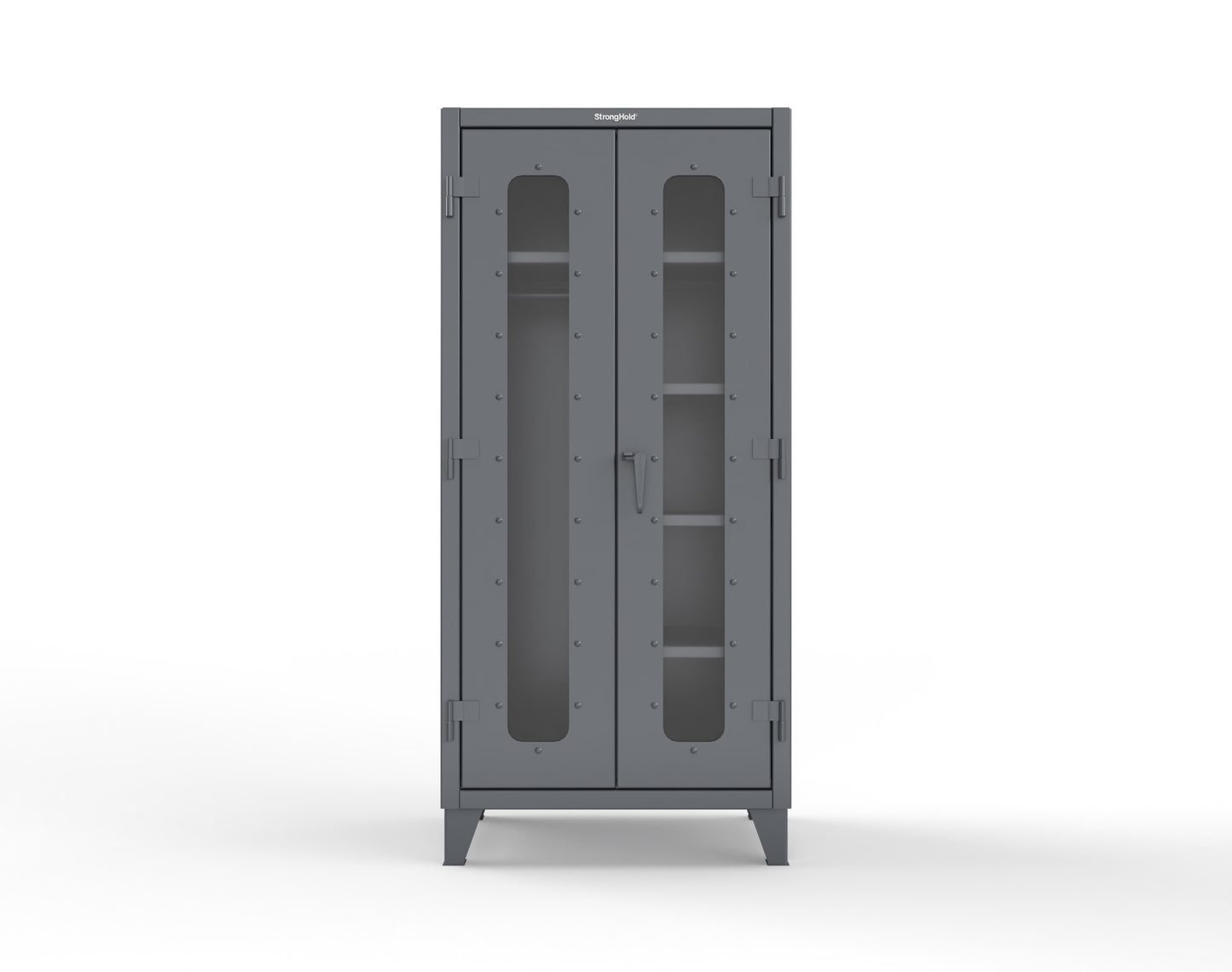 Extreme Duty 12 GA Clear View Uniform Cabinet with 5 Shelves - 36 In. W x 24 In. D x 78 In. H - 36-LD-W-245-7024