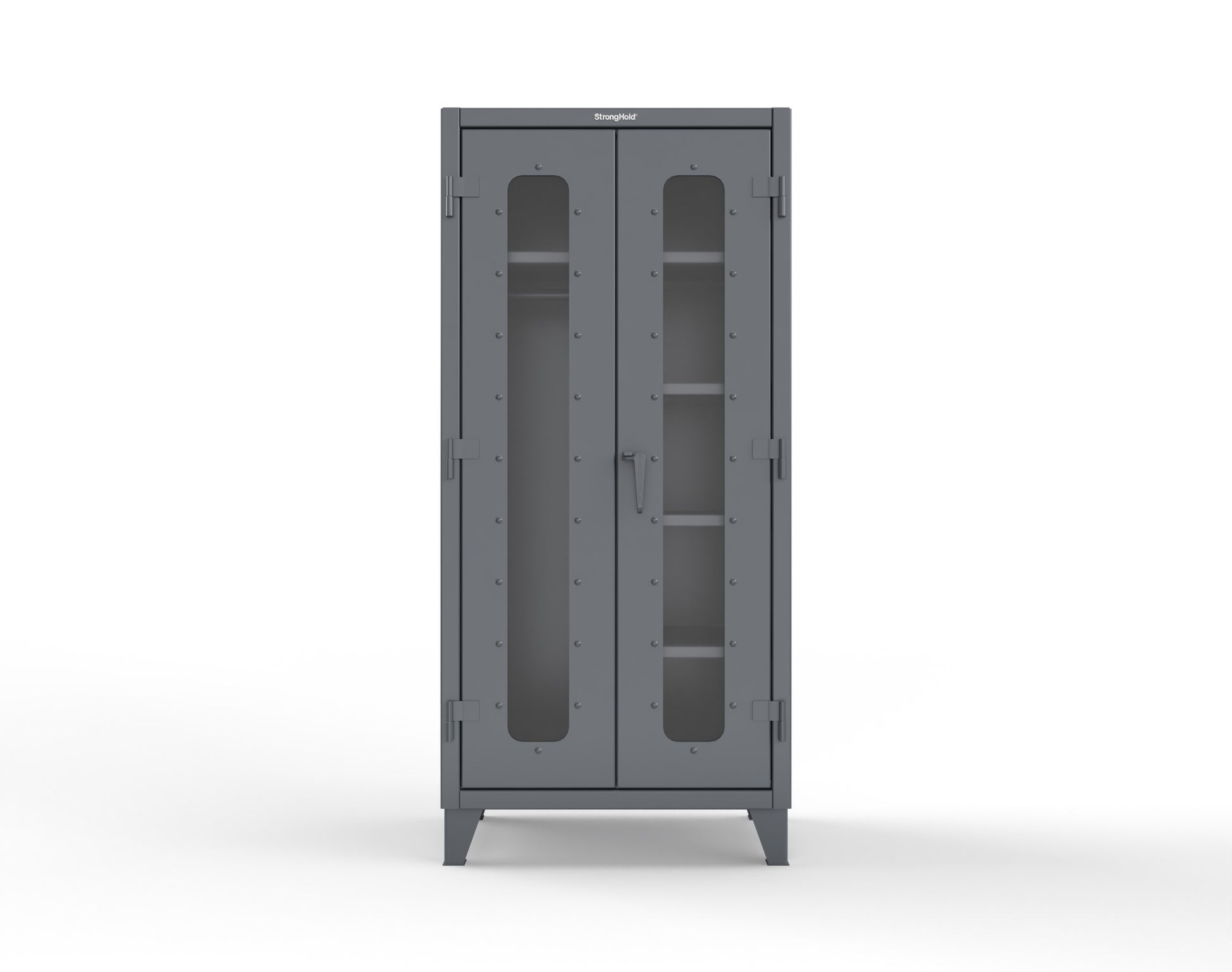 Extreme Duty 12 GA Clear View Uniform Cabinet with 5 Shelves - 36 In. W x 24 In. D x 78 In. H - 36-LD-W-245-7024