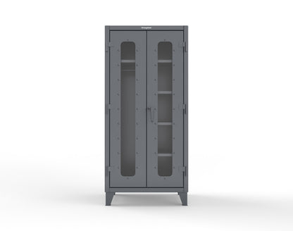 Extreme Duty 12 GA Clear View Uniform Cabinet with 5 Shelves - 36 In. W x 24 In. D x 78 In. H - 36-LD-W-245-7024