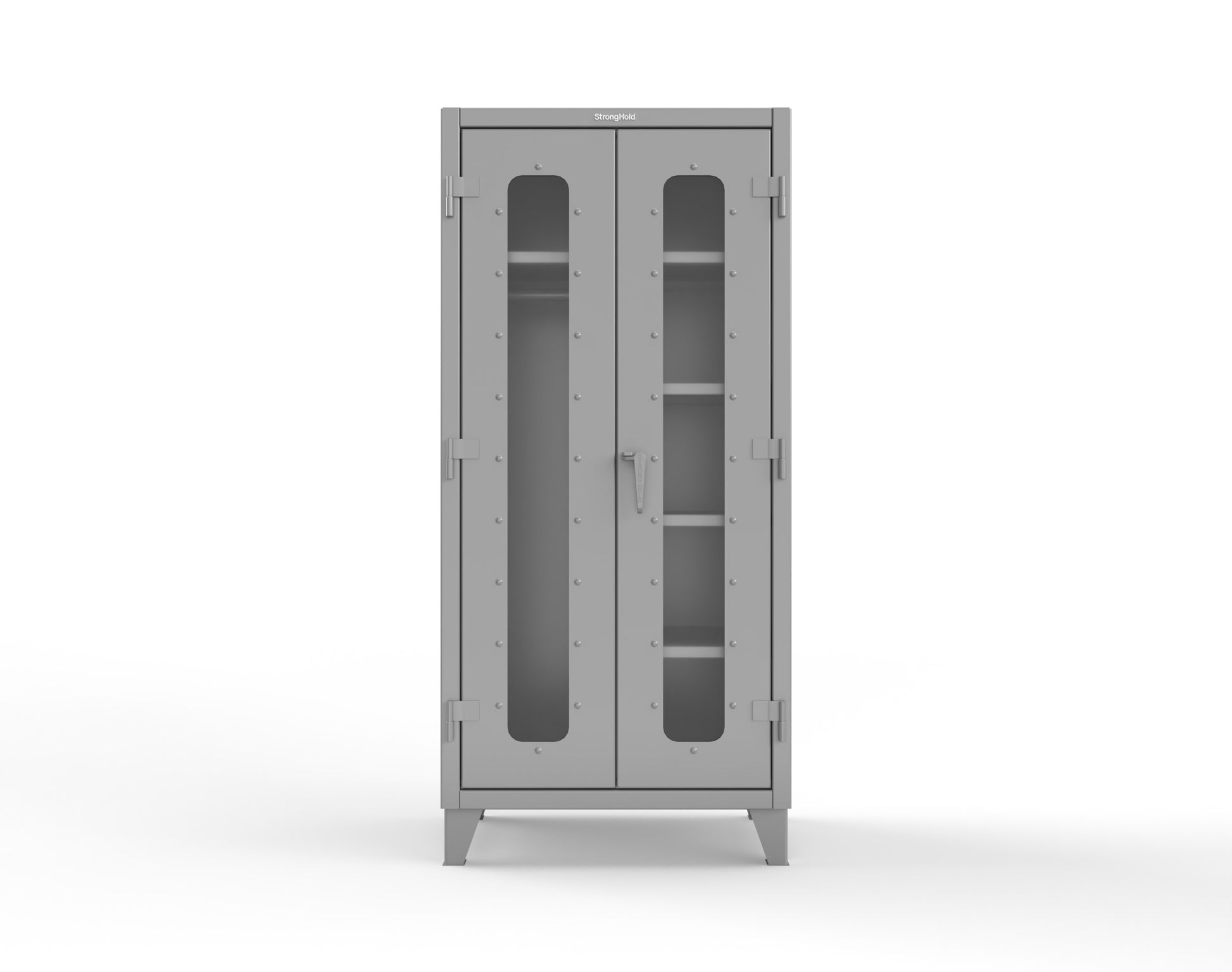 Extreme Duty 12 GA Clear View Uniform Cabinet with 5 Shelves - 36 In. W x 24 In. D x 78 In. H - 36-LD-W-245-7037