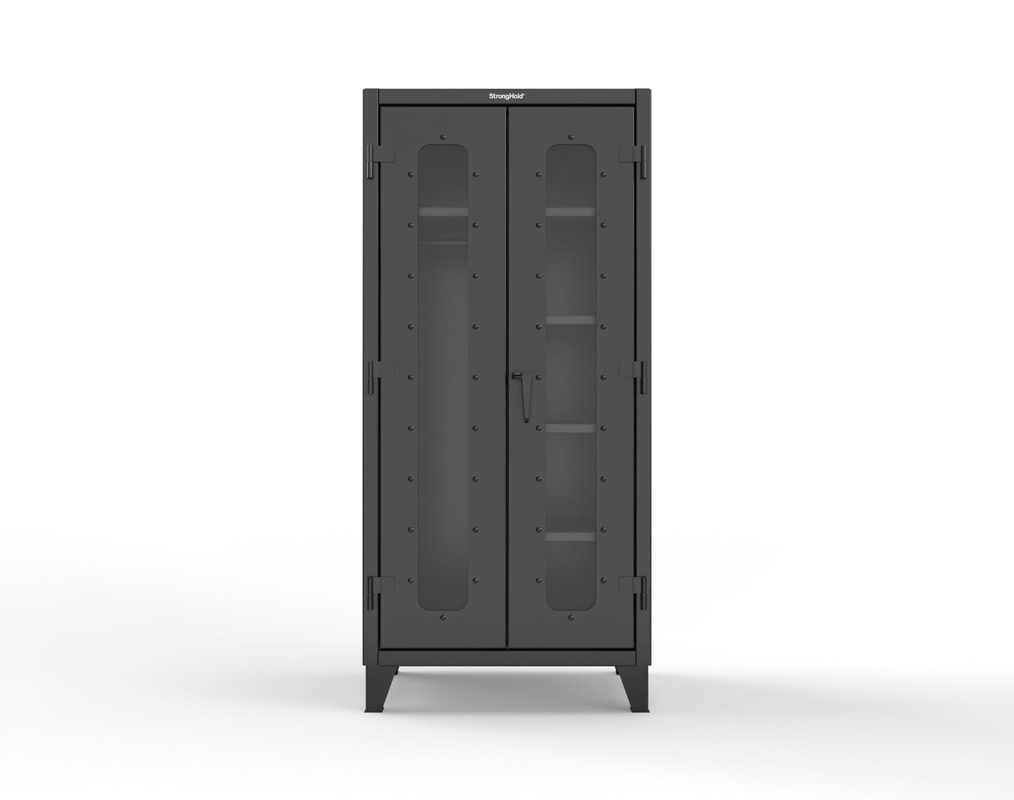 Extreme Duty 12 GA Clear View Uniform Cabinet with 5 Shelves - 36 In. W x 24 In. D x 78 In. H - 36-LD-W-245-9005