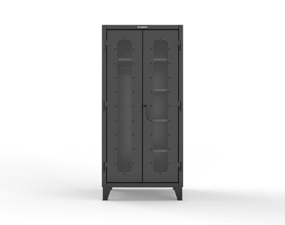 Extreme Duty 12 GA Clear View Uniform Cabinet with 5 Shelves - 36 In. W x 24 In. D x 78 In. H - 36-LD-W-245-9005