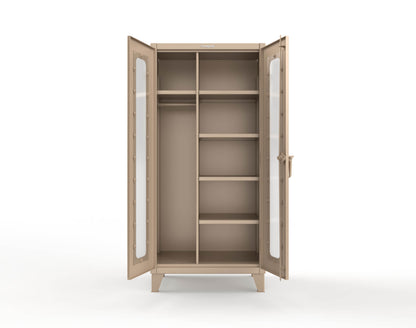 Extreme Duty 12 GA Clear View Uniform Cabinet with 5 Shelves - 36 In. W x 24 In. D x 78 In. H - 36-LD-W-245-1019