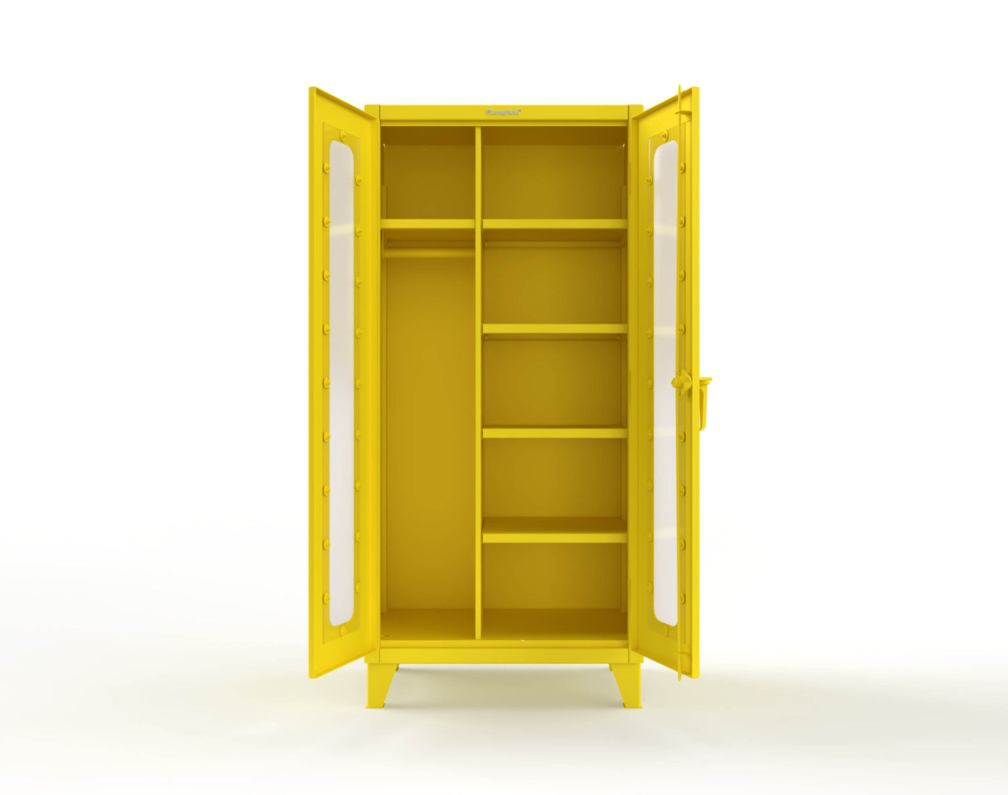 Extreme Duty 12 GA Clear View Uniform Cabinet with 5 Shelves - 36 In. W x 24 In. D x 78 In. H - 36-LD-W-245-1021