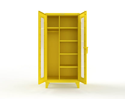 Extreme Duty 12 GA Clear View Uniform Cabinet with 5 Shelves - 36 In. W x 24 In. D x 78 In. H - 36-LD-W-245-1021