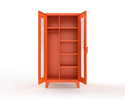 Extreme Duty 12 GA Clear View Uniform Cabinet with 5 Shelves - 36 In. W x 24 In. D x 78 In. H - 36-LD-W-245-2009