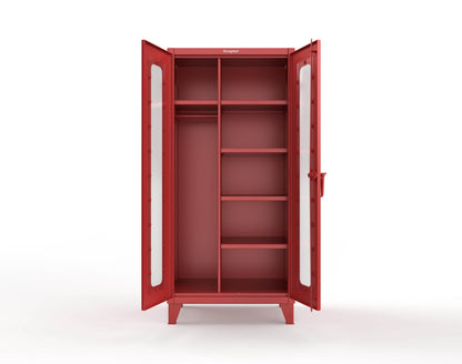 Extreme Duty 12 GA Clear View Uniform Cabinet with 5 Shelves - 36 In. W x 24 In. D x 78 In. H - 36-LD-W-245-3001