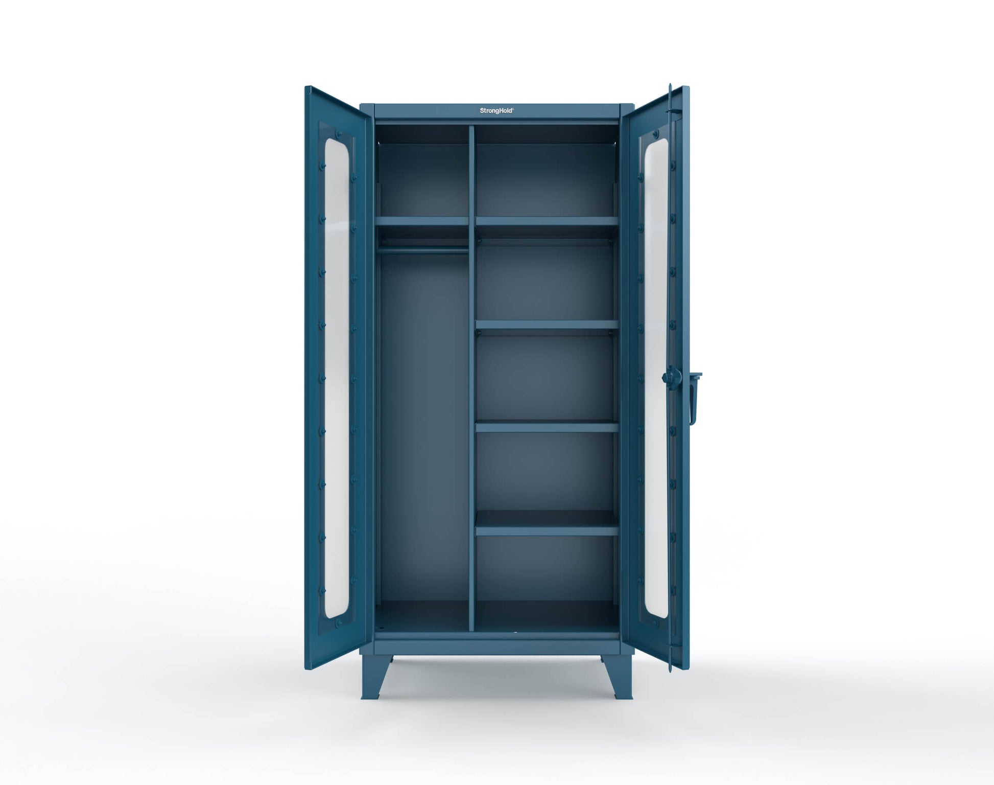 Extreme Duty 12 GA Clear View Uniform Cabinet with 5 Shelves - 36 In. W x 24 In. D x 78 In. H - 36-LD-W-245-5001