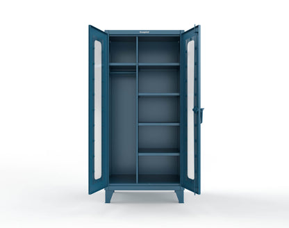 Extreme Duty 12 GA Clear View Uniform Cabinet with 5 Shelves - 36 In. W x 24 In. D x 78 In. H - 36-LD-W-245-5001