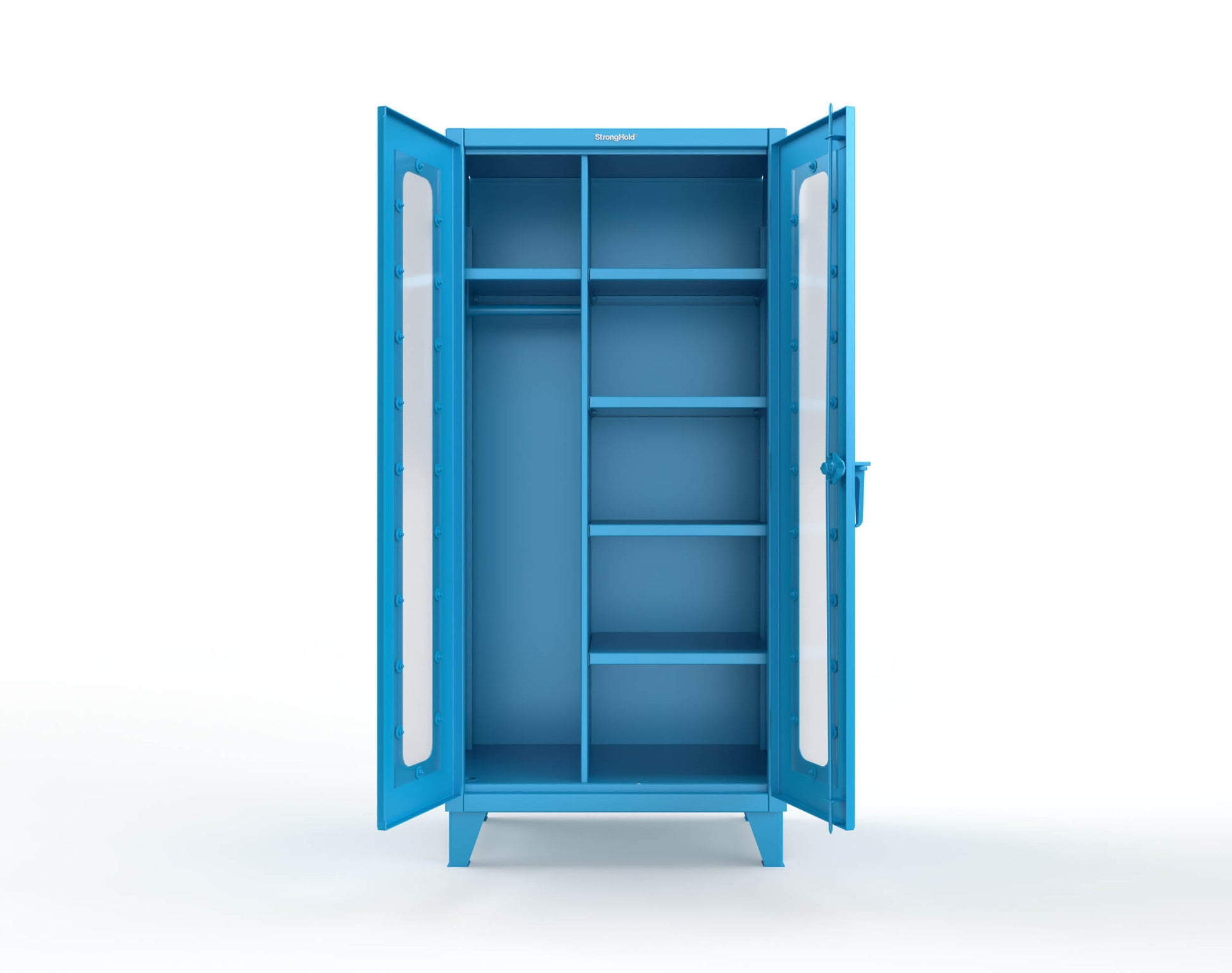 Extreme Duty 12 GA Clear View Uniform Cabinet with 5 Shelves - 36 In. W x 24 In. D x 78 In. H - 36-LD-W-245-5012