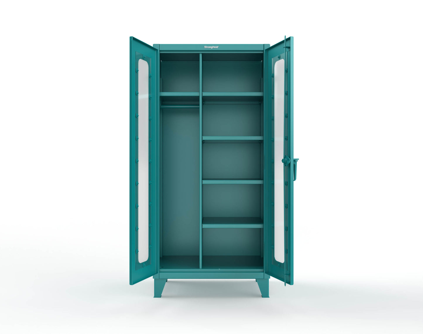 Extreme Duty 12 GA Clear View Uniform Cabinet with 5 Shelves - 36 In. W x 24 In. D x 78 In. H - 36-LD-W-245-5021