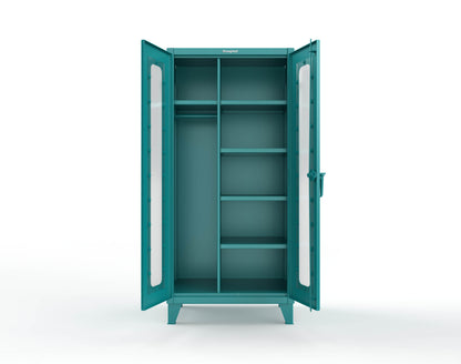 Extreme Duty 12 GA Clear View Uniform Cabinet with 5 Shelves - 36 In. W x 24 In. D x 78 In. H - 36-LD-W-245-5021