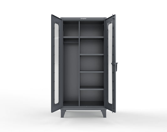 Extreme Duty 12 GA Clear View Uniform Cabinet with 5 Shelves - 36 In. W x 24 In. D x 78 In. H - 36-LD-W-245-7024