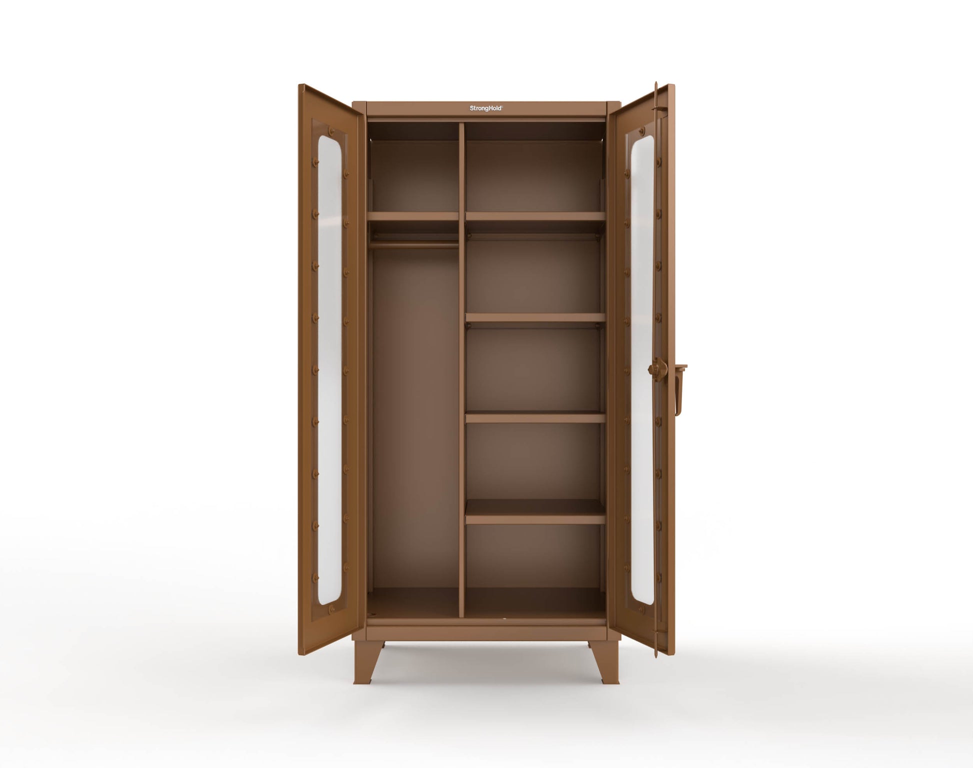 Extreme Duty 12 GA Clear View Uniform Cabinet with 5 Shelves - 36 In. W x 24 In. D x 78 In. H - 36-LD-W-245-8008
