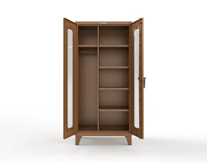 Extreme Duty 12 GA Clear View Uniform Cabinet with 5 Shelves - 36 In. W x 24 In. D x 78 In. H - 36-LD-W-245-8008