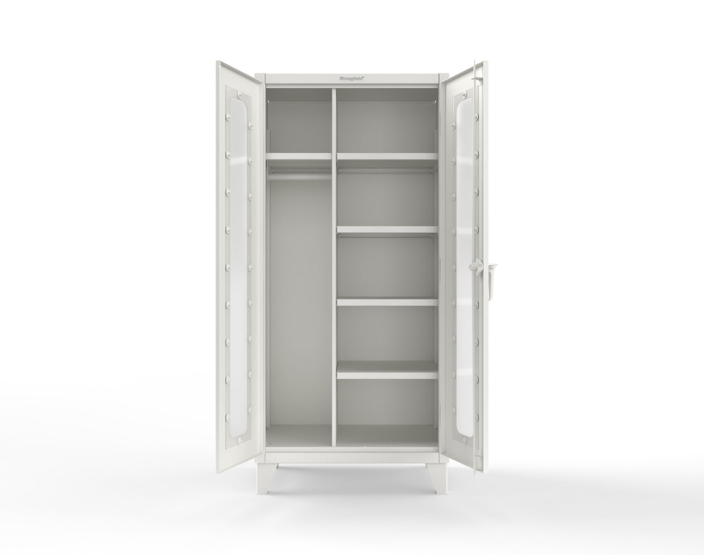 Extreme Duty 12 GA Clear View Uniform Cabinet with 5 Shelves - 36 In. W x 24 In. D x 78 In. H - 36-LD-W-245-9003
