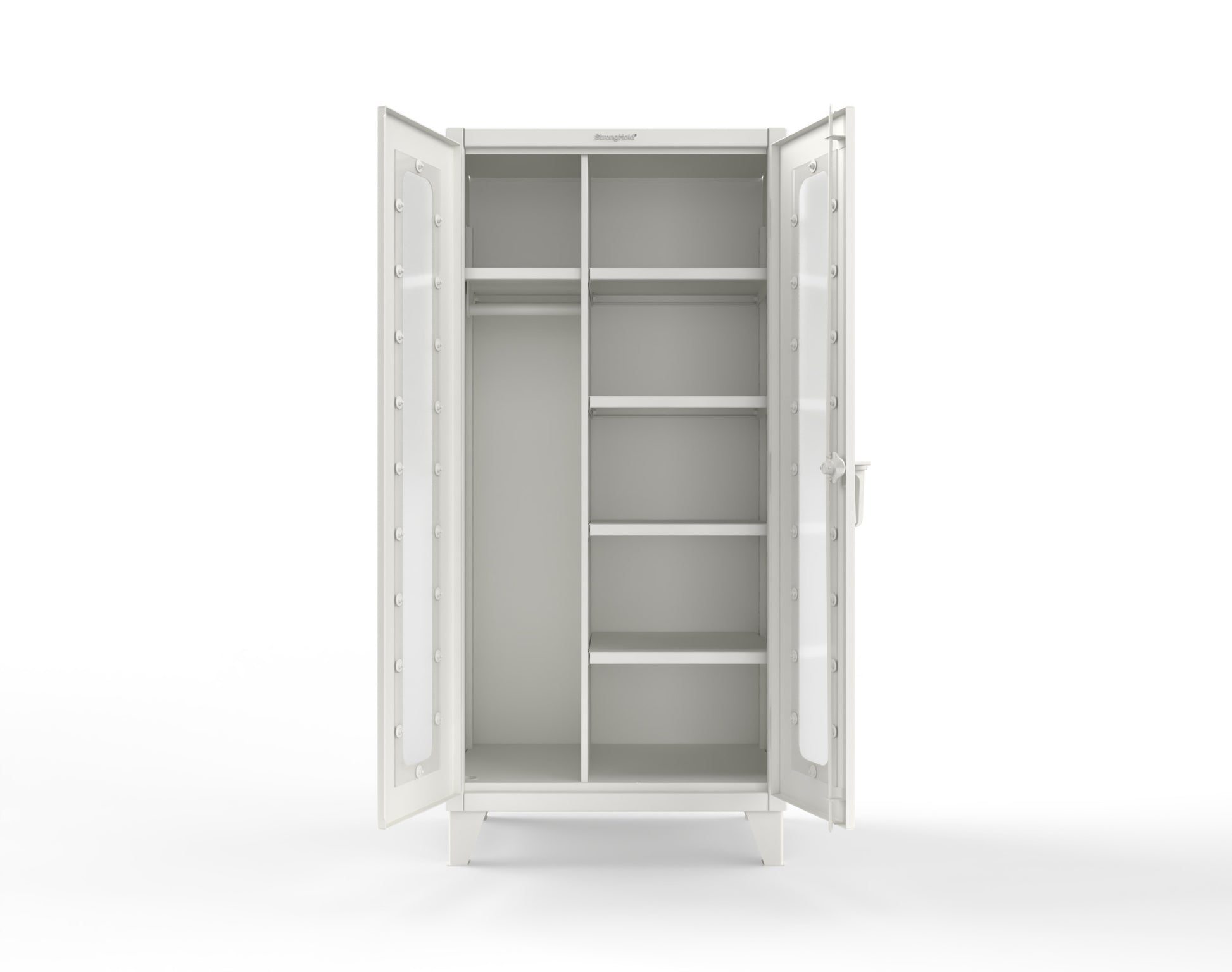 Extreme Duty 12 GA Clear View Uniform Cabinet with 5 Shelves - 36 In. W x 24 In. D x 78 In. H - 36-LD-W-245-9003