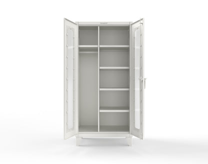Extreme Duty 12 GA Clear View Uniform Cabinet with 5 Shelves - 36 In. W x 24 In. D x 78 In. H - 36-LD-W-245-9003