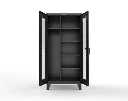 Extreme Duty 12 GA Clear View Uniform Cabinet with 5 Shelves - 36 In. W x 24 In. D x 78 In. H - 36-LD-W-245-9005