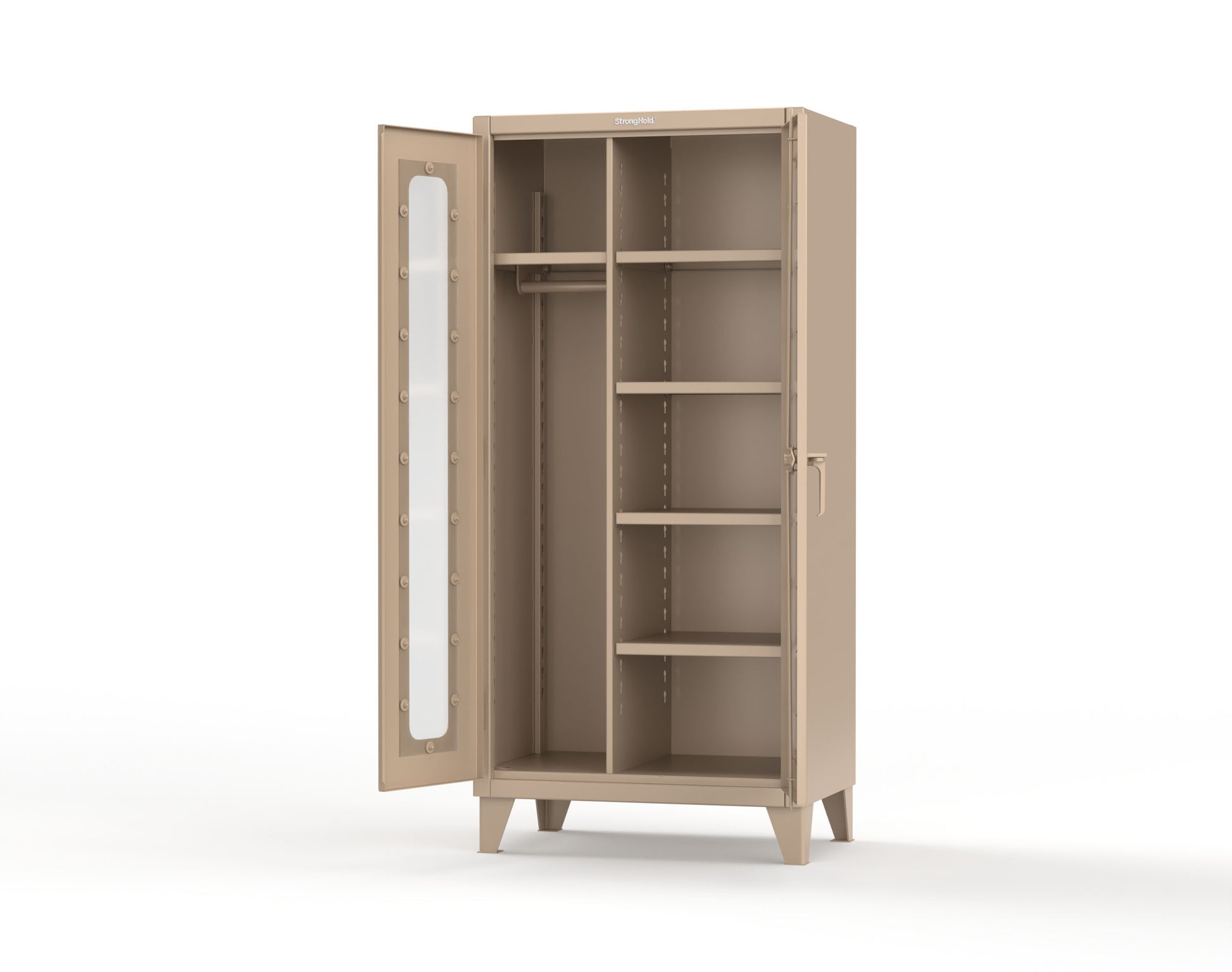 Extreme Duty 12 GA Clear View Uniform Cabinet with 5 Shelves - 36 In. W x 24 In. D x 78 In. H - 36-LD-W-245-1019