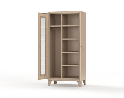 Extreme Duty 12 GA Clear View Uniform Cabinet with 5 Shelves - 36 In. W x 24 In. D x 78 In. H - 36-LD-W-245-1019