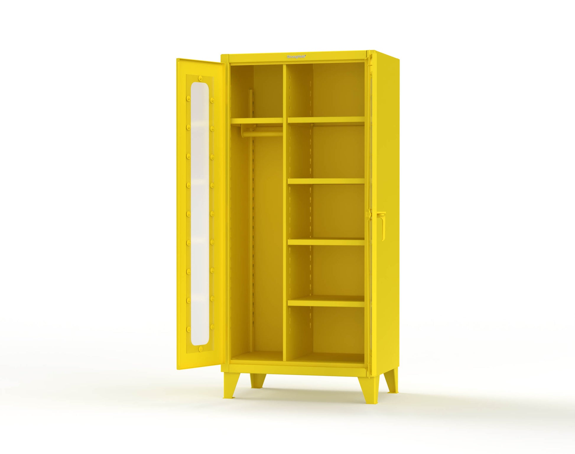 Extreme Duty 12 GA Clear View Uniform Cabinet with 5 Shelves - 36 In. W x 24 In. D x 78 In. H - 36-LD-W-245-1021