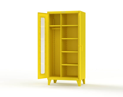 Extreme Duty 12 GA Clear View Uniform Cabinet with 5 Shelves - 36 In. W x 24 In. D x 78 In. H - 36-LD-W-245-1021