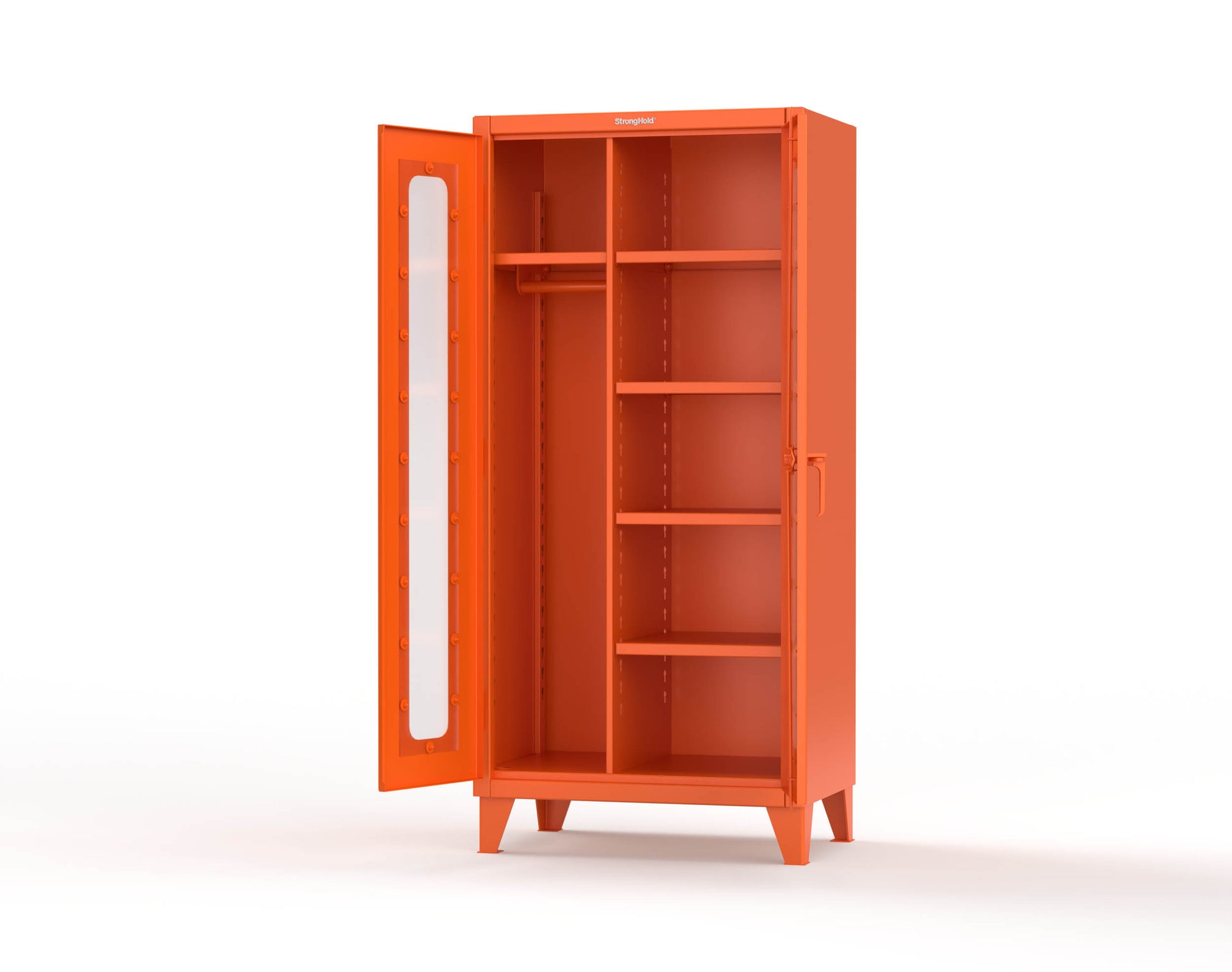 Extreme Duty 12 GA Clear View Uniform Cabinet with 5 Shelves - 36 In. W x 24 In. D x 78 In. H - 36-LD-W-245-2009