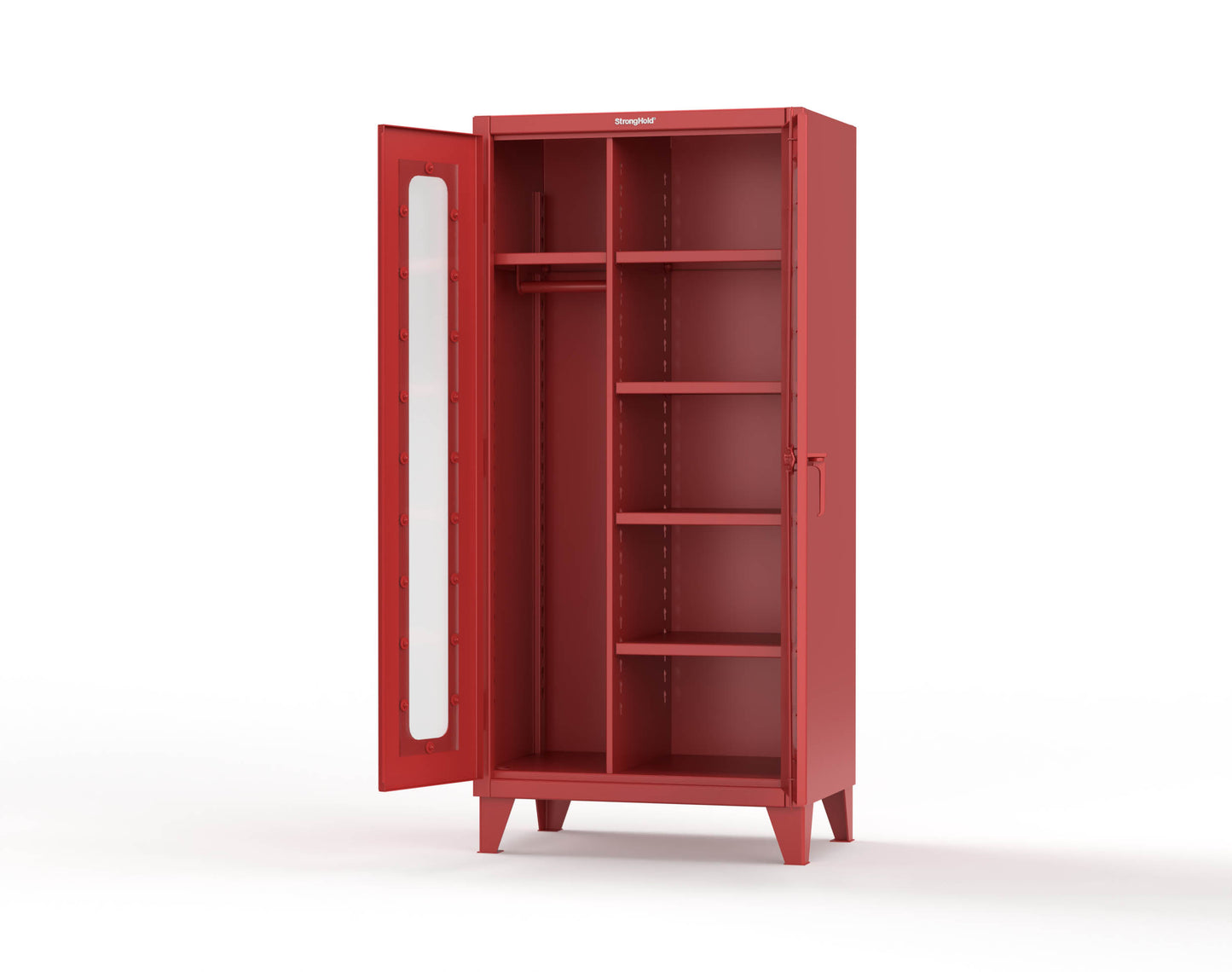 Extreme Duty 12 GA Clear View Uniform Cabinet with 5 Shelves - 36 In. W x 24 In. D x 78 In. H - 36-LD-W-245-3001