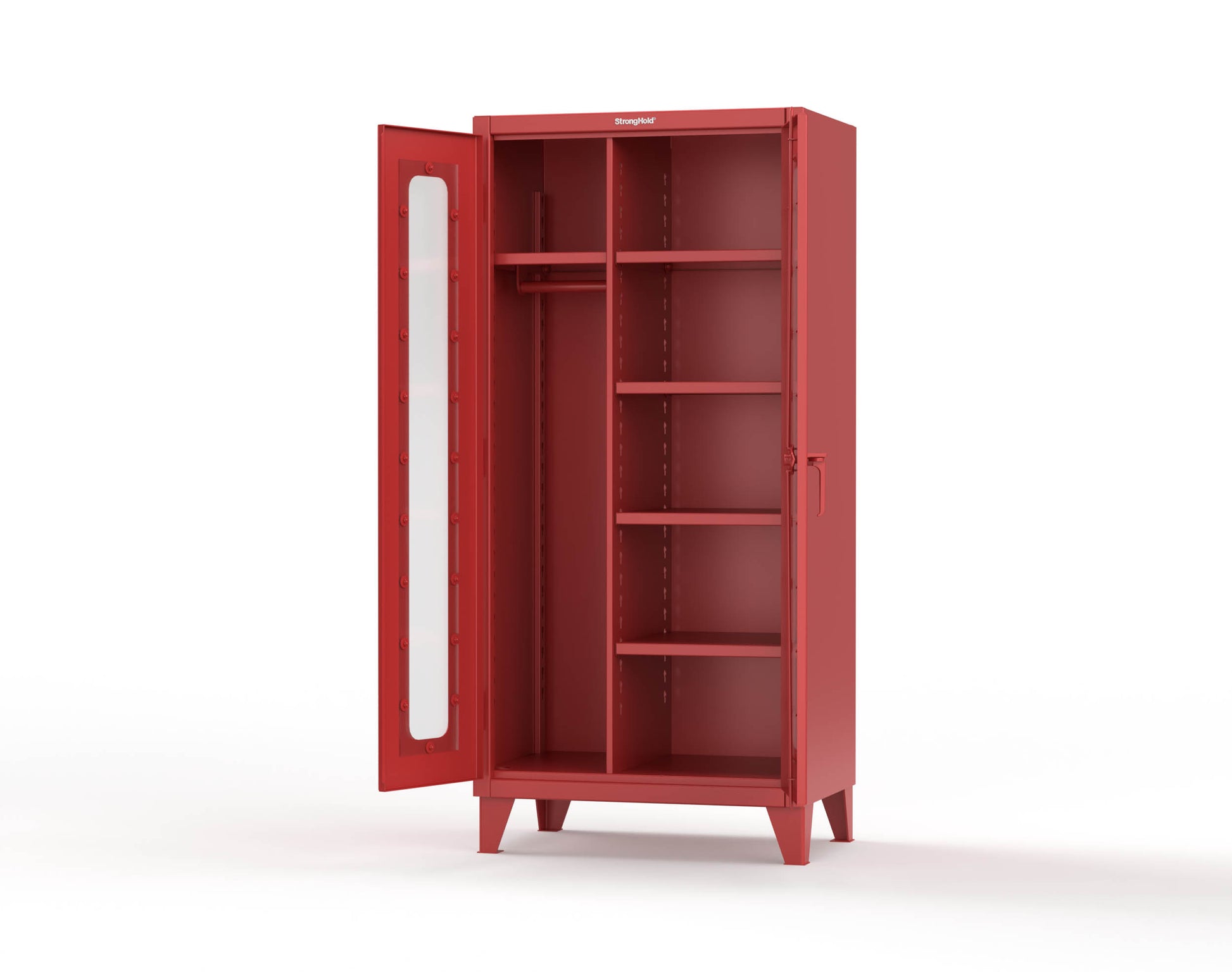 Extreme Duty 12 GA Clear View Uniform Cabinet with 5 Shelves - 36 In. W x 24 In. D x 78 In. H - 36-LD-W-245-3001