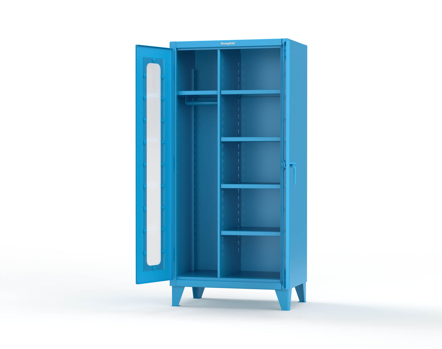 Extreme Duty 12 GA Clear View Uniform Cabinet with 5 Shelves - 36 In. W x 24 In. D x 78 In. H - 36-LD-W-245-5012