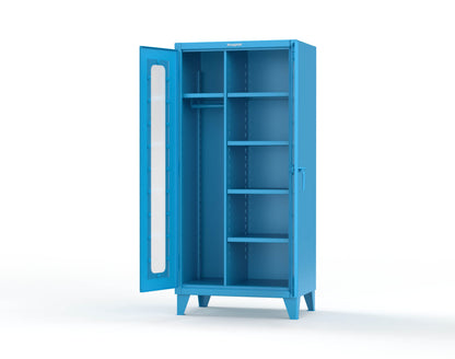 Extreme Duty 12 GA Clear View Uniform Cabinet with 5 Shelves - 36 In. W x 24 In. D x 78 In. H - 36-LD-W-245-5012