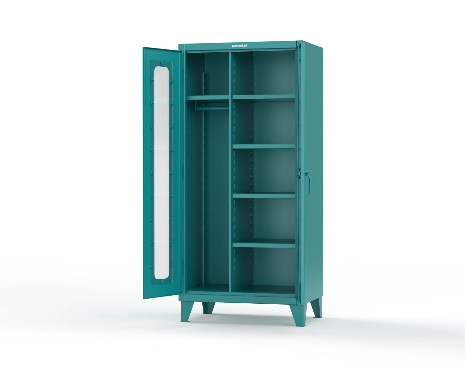 Extreme Duty 12 GA Clear View Uniform Cabinet with 5 Shelves - 36 In. W x 24 In. D x 78 In. H - 36-LD-W-245-5021