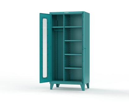 Extreme Duty 12 GA Clear View Uniform Cabinet with 5 Shelves - 36 In. W x 24 In. D x 78 In. H - 36-LD-W-245-5021