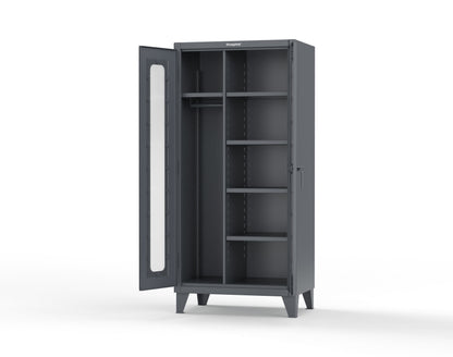 Extreme Duty 12 GA Clear View Uniform Cabinet with 5 Shelves - 36 In. W x 24 In. D x 78 In. H - 36-LD-W-245-7024