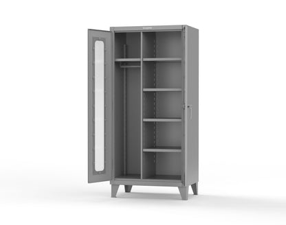 Extreme Duty 12 GA Clear View Uniform Cabinet with 5 Shelves - 36 In. W x 24 In. D x 78 In. H - 36-LD-W-245-7037