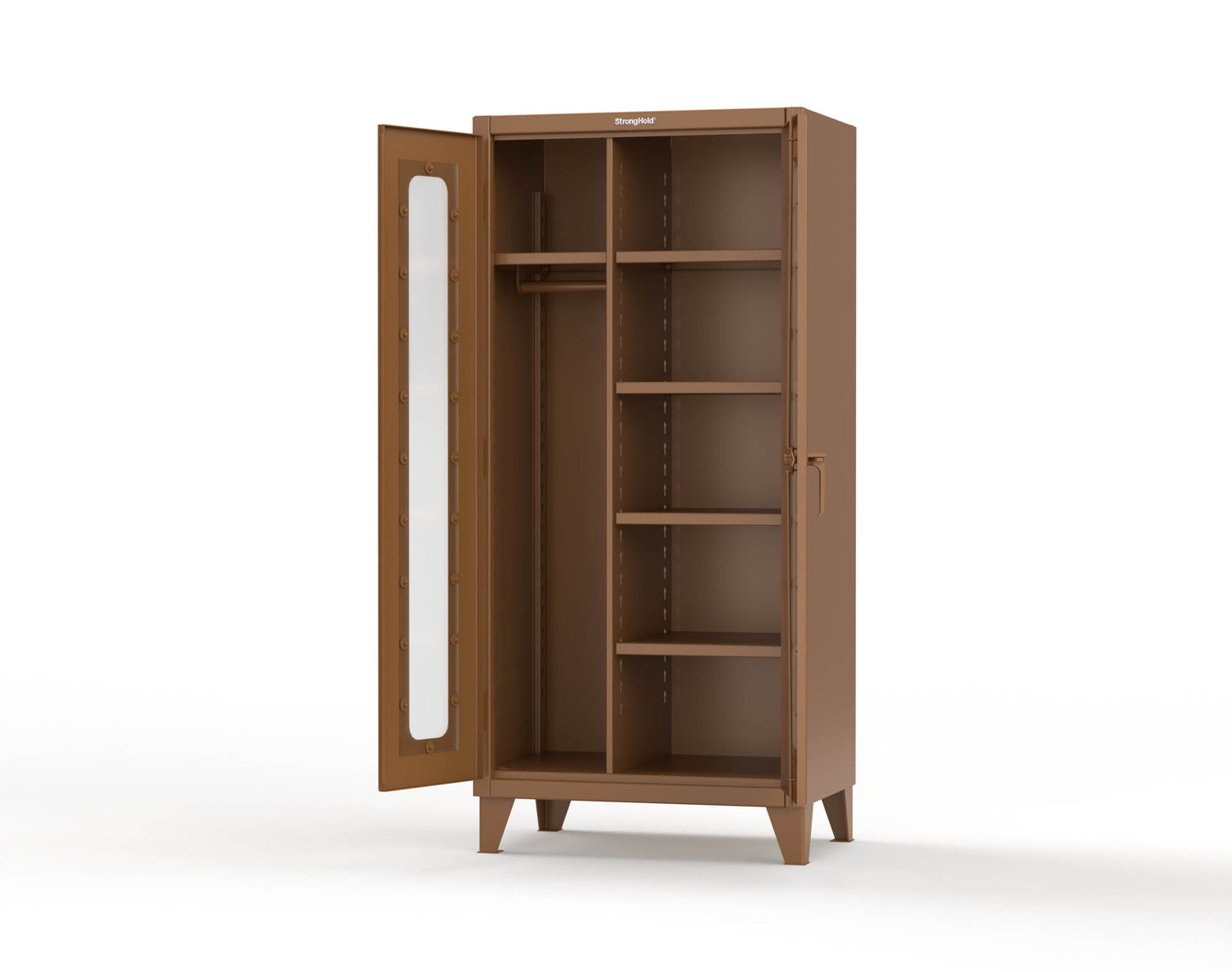 Extreme Duty 12 GA Clear View Uniform Cabinet with 5 Shelves - 36 In. W x 24 In. D x 78 In. H - 36-LD-W-245-8008