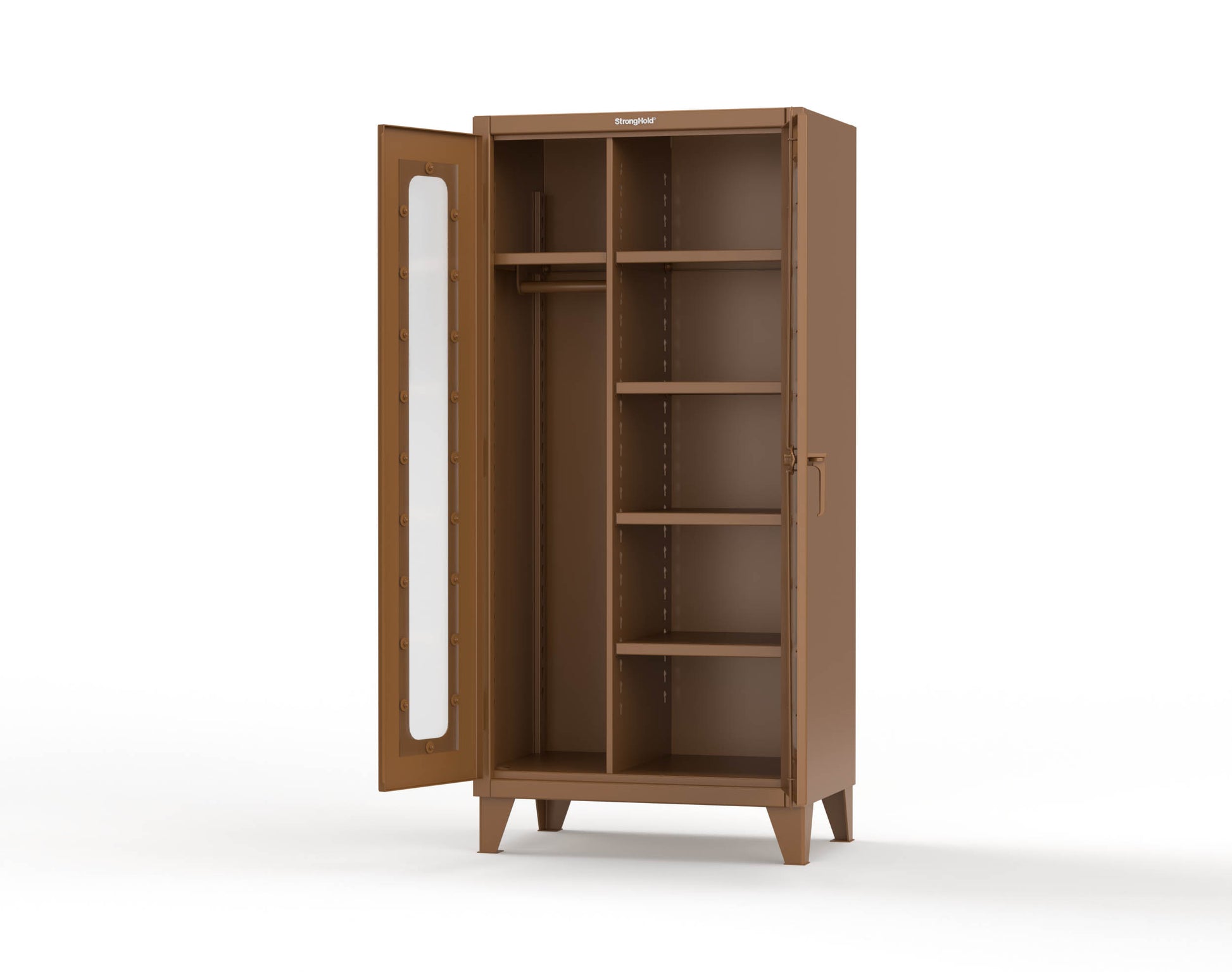 Extreme Duty 12 GA Clear View Uniform Cabinet with 5 Shelves - 36 In. W x 24 In. D x 78 In. H - 36-LD-W-245-8008