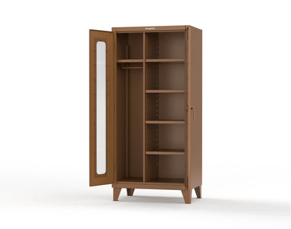 Extreme Duty 12 GA Clear View Uniform Cabinet with 5 Shelves - 36 In. W x 24 In. D x 78 In. H - 36-LD-W-245-8008