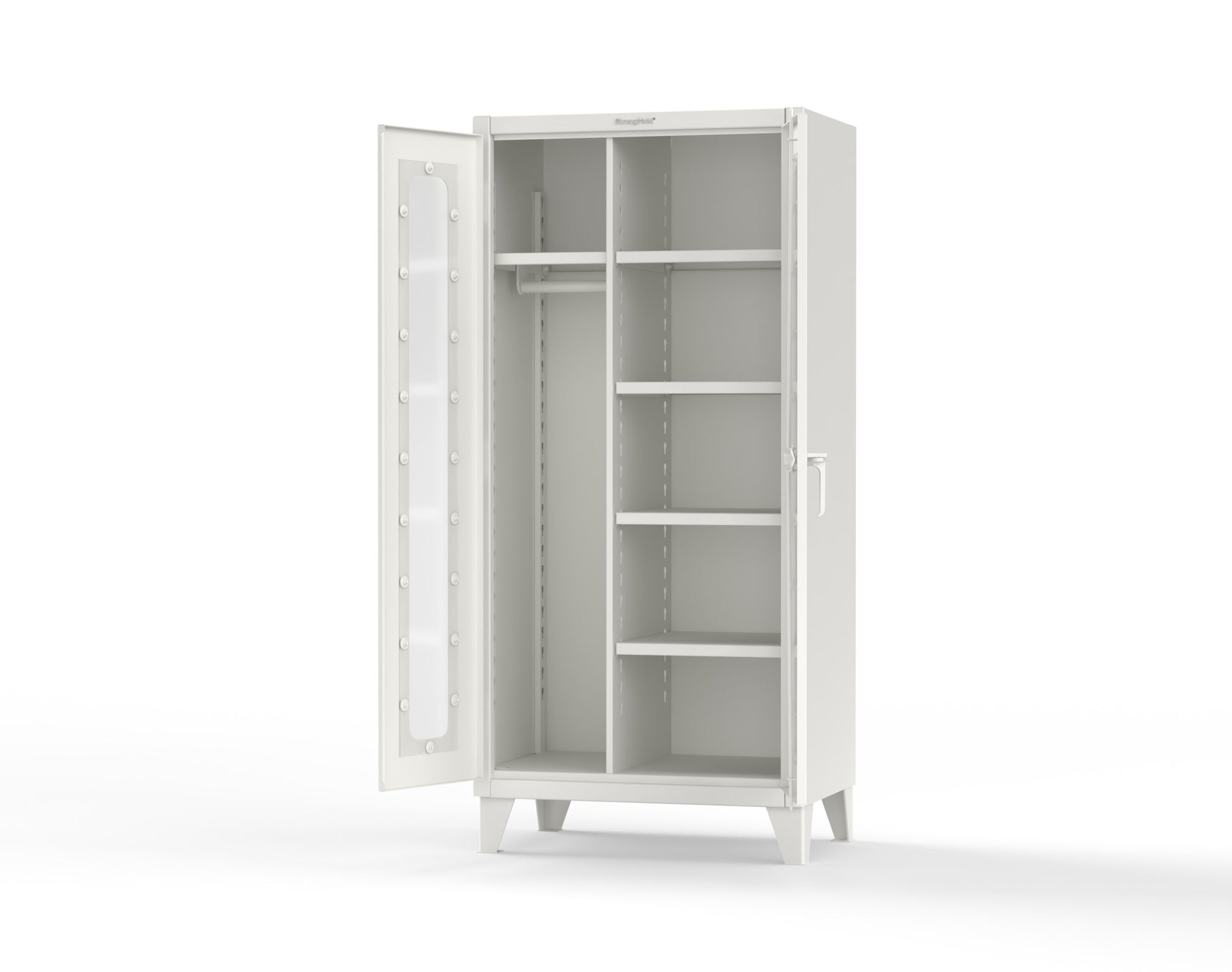 Extreme Duty 12 GA Clear View Uniform Cabinet with 5 Shelves - 36 In. W x 24 In. D x 78 In. H - 36-LD-W-245-9003
