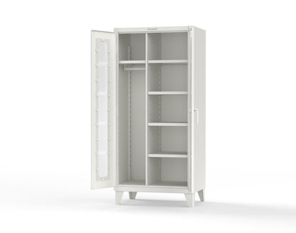 Extreme Duty 12 GA Clear View Uniform Cabinet with 5 Shelves - 36 In. W x 24 In. D x 78 In. H - 36-LD-W-245-9003