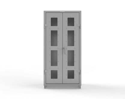 Extra Heavy Duty 14 GA Clear View Uniform Cabinet with Hanger Rod, 1 Shelf - 36 In. W x 24 In. D x 75 In. H - 36-LD-WR-241-L-7037